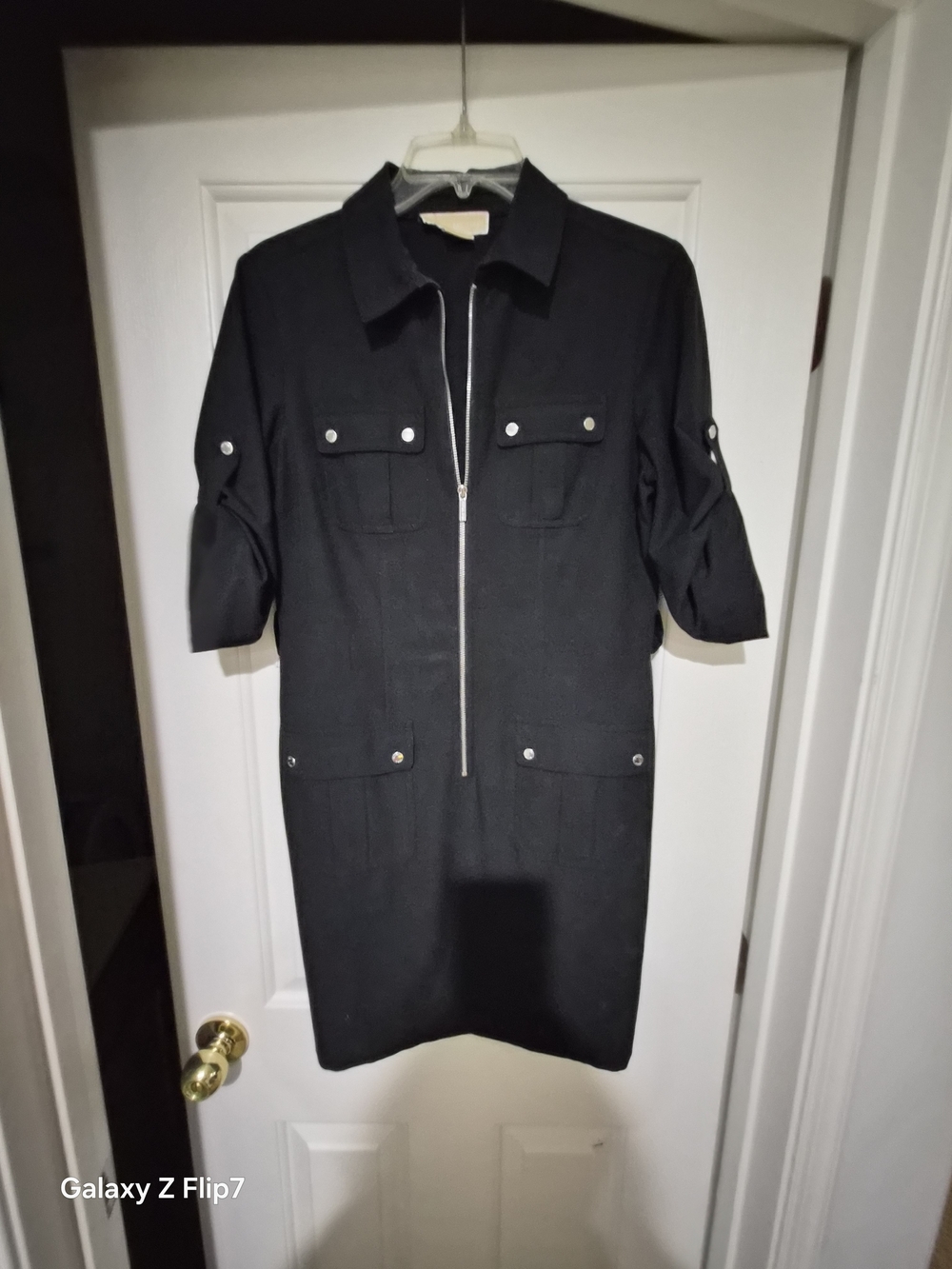 Michael Kors Black Zip-Pocket Utility Blazer Dress
